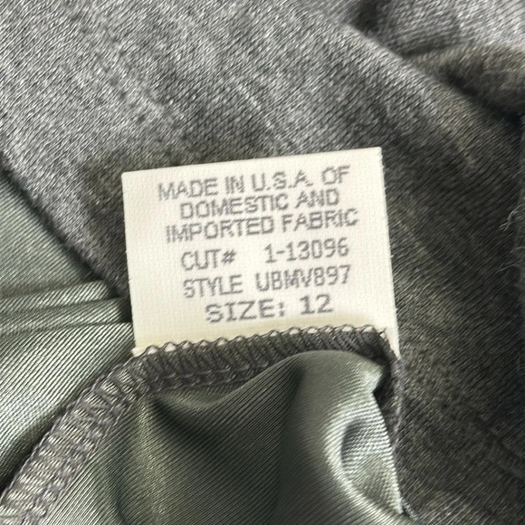 David Meister Grey Viscose Asymmetrical Neckline Long Sleeve Dress Size 12 - Picture 9 of 14